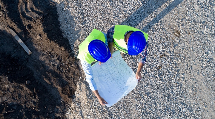 people on building site